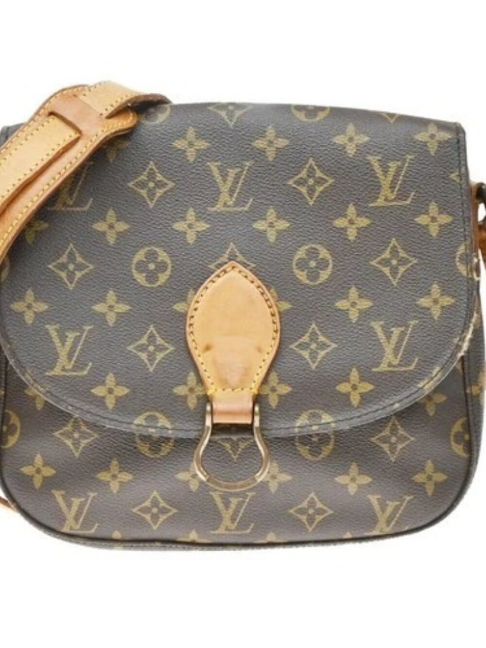 LOUIS VUITTON Saint Cloud GM Shoulder Bag Monogram Leather Brown M51242 33TA761